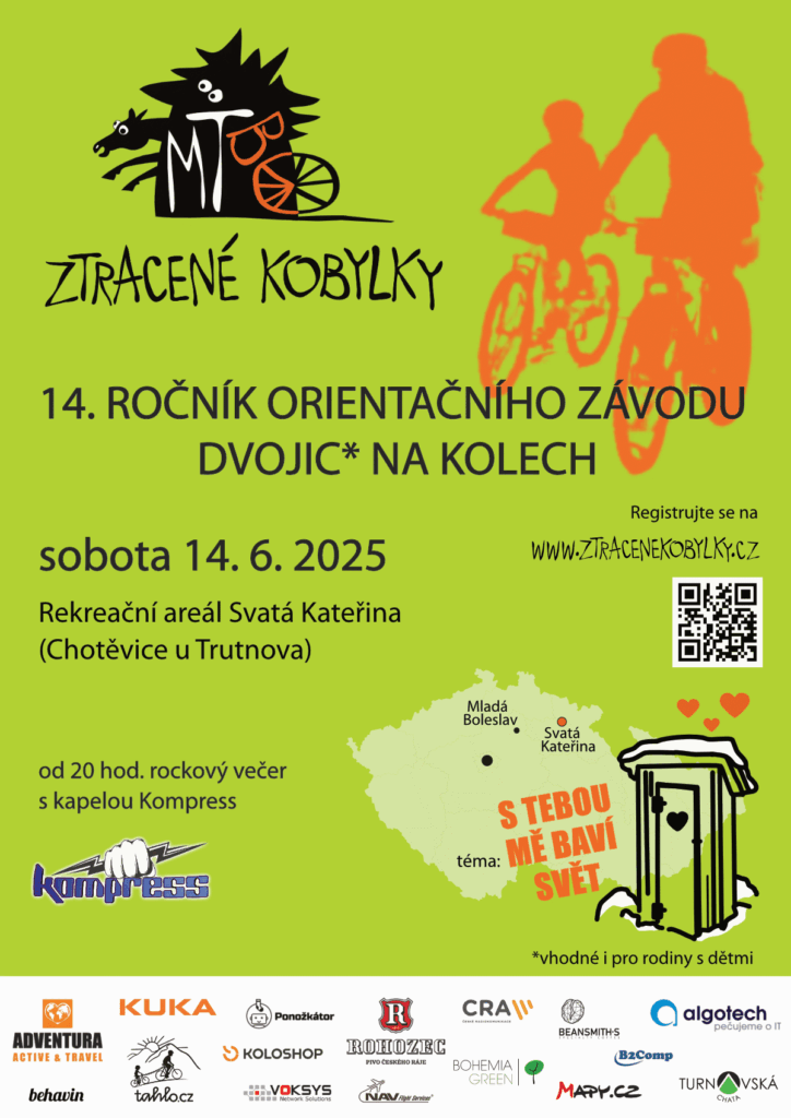 plakát MTBO Ztracené kobylky 2025 - cyklozávod dvojic